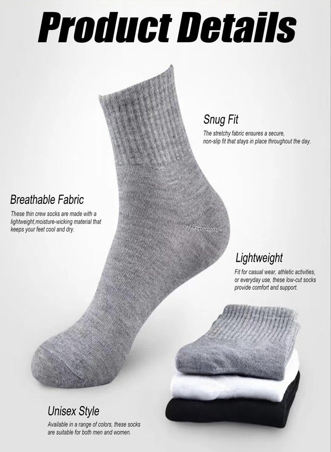 UoUoUosocks 10 Pairs Mini Crew Socks,Athletic Socks Quarter Ankle Socks for Men and Women (5-9 White) - Image 3